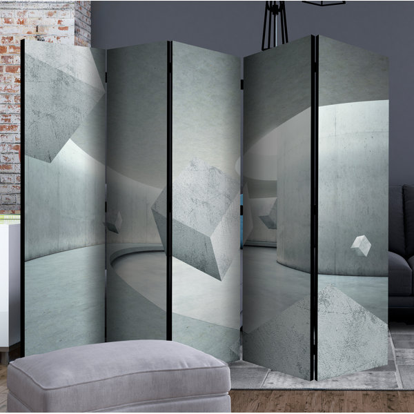 Ebern Designs Oldcastle 225cm W x 172cm H 5 Panel Solid Wood Folding